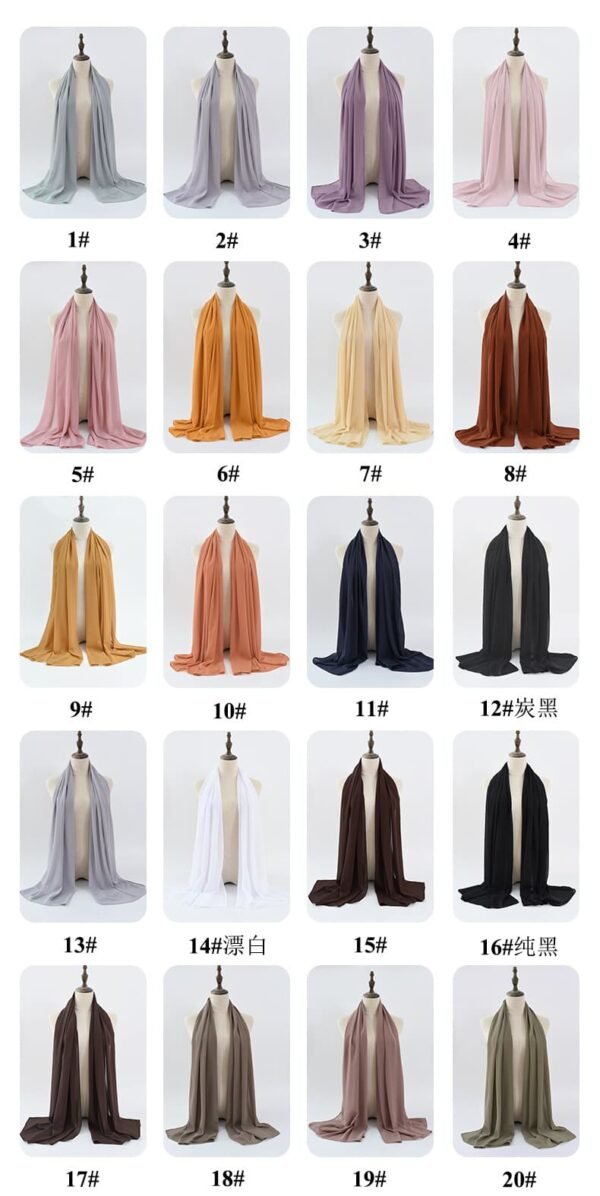132 colors solid color chiffon hijabs, long scarf - Image 3