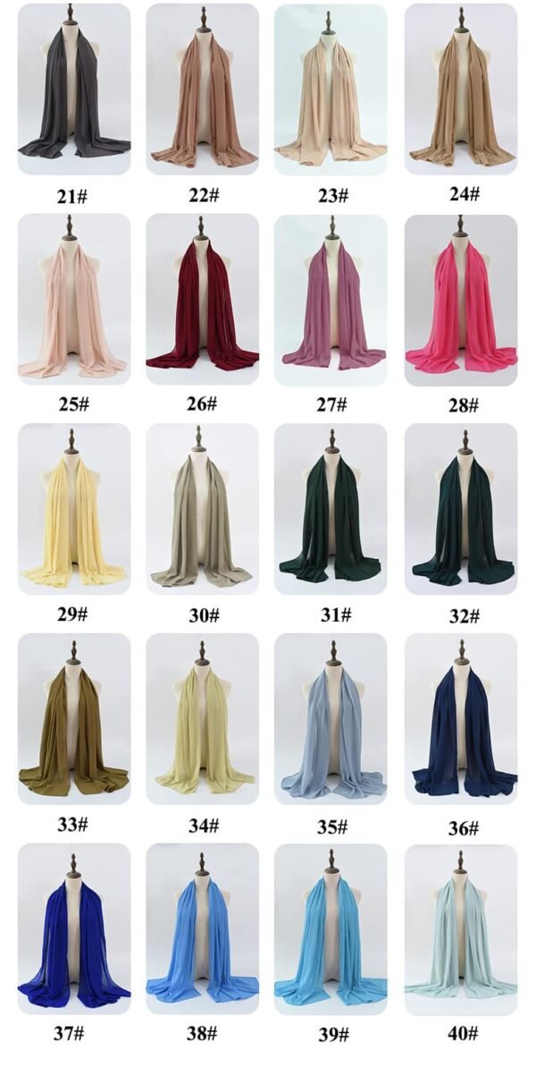 132 colors solid color chiffon hijabs, long scarf - Image 4