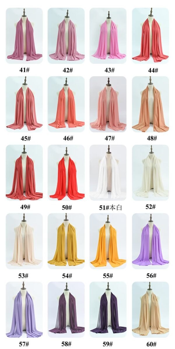 132 colors solid color chiffon hijabs, long scarf - Image 5