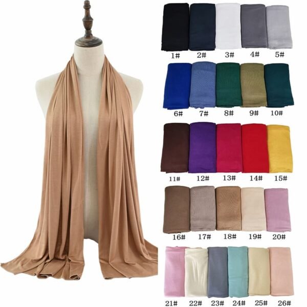 Women's Cotton Jersey Scarves Light Soft Fashion Solid Wrap Shawl
