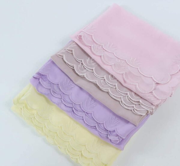 Fashion Premium Pearl Chiffon Embroidered Hijab Scarf - Image 4