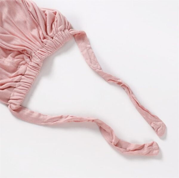 Adjustable small cap and long scarf set Breathable thin headscarf - Image 2