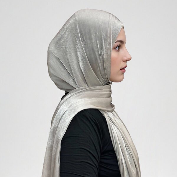Women's Shiny Silk Chiffon Island Wrinkle-Resistant Long Scarf - Image 2