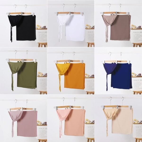 Adjustable small cap and long scarf set Breathable thin headscarf - Image 4