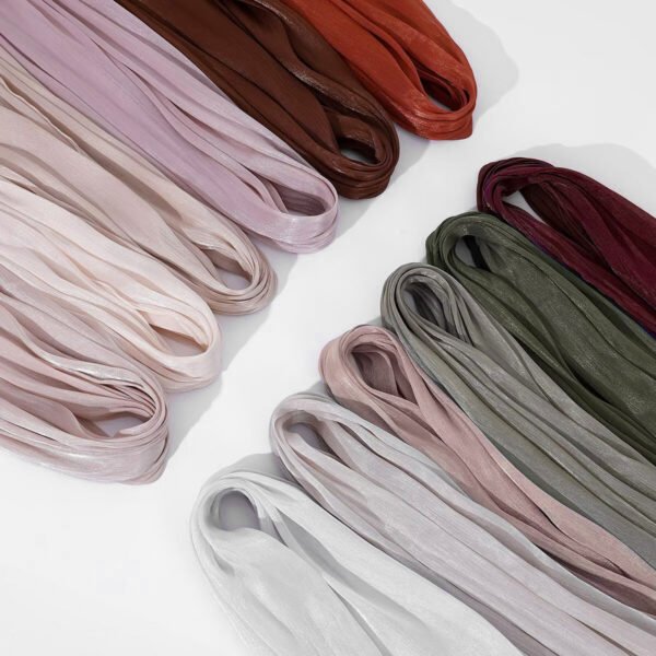 Women's Shiny Silk Chiffon Island Wrinkle-Resistant Long Scarf - Image 4
