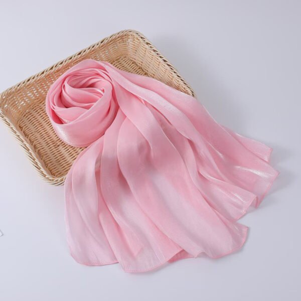 Women's Shiny Silk Chiffon Island Wrinkle-Resistant Long Scarf - Image 10