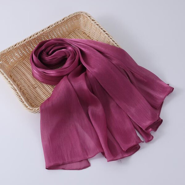 Women's Shiny Silk Chiffon Island Wrinkle-Resistant Long Scarf - Image 11