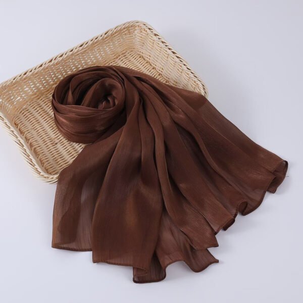 Women's Shiny Silk Chiffon Island Wrinkle-Resistant Long Scarf - Image 12
