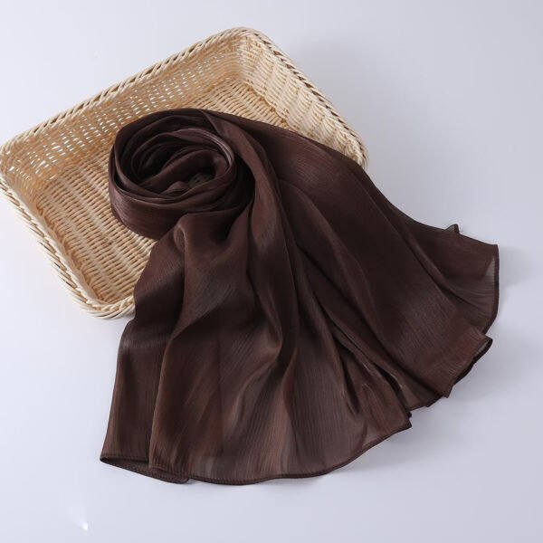 Women's Shiny Silk Chiffon Island Wrinkle-Resistant Long Scarf - Image 13