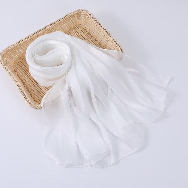 Women's Shiny Silk Chiffon Island Wrinkle-Resistant Long Scarf - Image 5