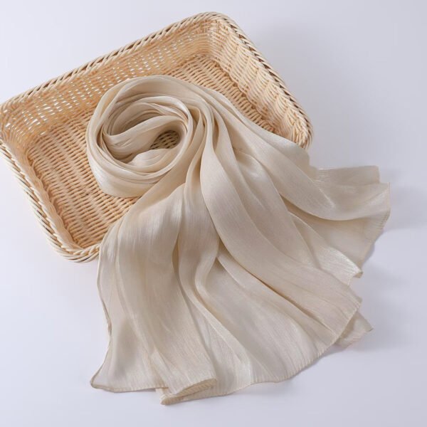 Women's Shiny Silk Chiffon Island Wrinkle-Resistant Long Scarf - Image 16