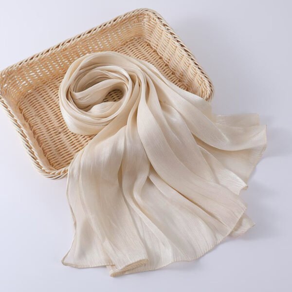 Women's Shiny Silk Chiffon Island Wrinkle-Resistant Long Scarf - Image 17