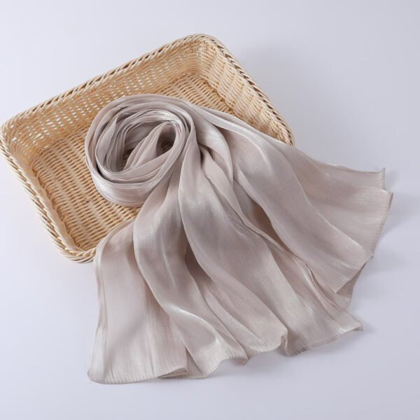Women's Shiny Silk Chiffon Island Wrinkle-Resistant Long Scarf - Image 19
