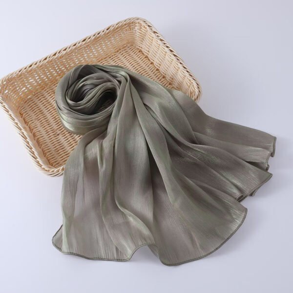 Women's Shiny Silk Chiffon Island Wrinkle-Resistant Long Scarf - Image 21