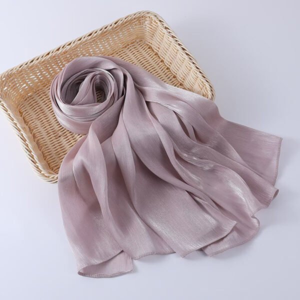 Women's Shiny Silk Chiffon Island Wrinkle-Resistant Long Scarf - Image 24