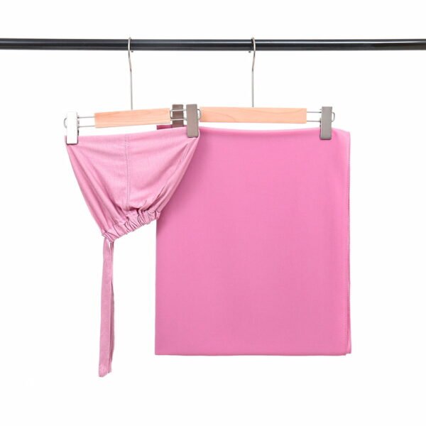 Adjustable small cap and long scarf set Breathable thin headscarf - Image 7