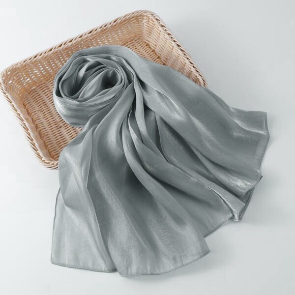 Women's Shiny Silk Chiffon Island Wrinkle-Resistant Long Scarf - Image 25