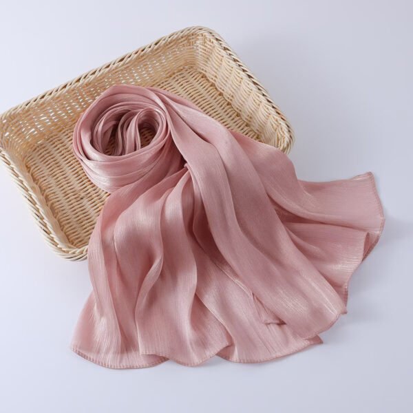 Women's Shiny Silk Chiffon Island Wrinkle-Resistant Long Scarf - Image 26