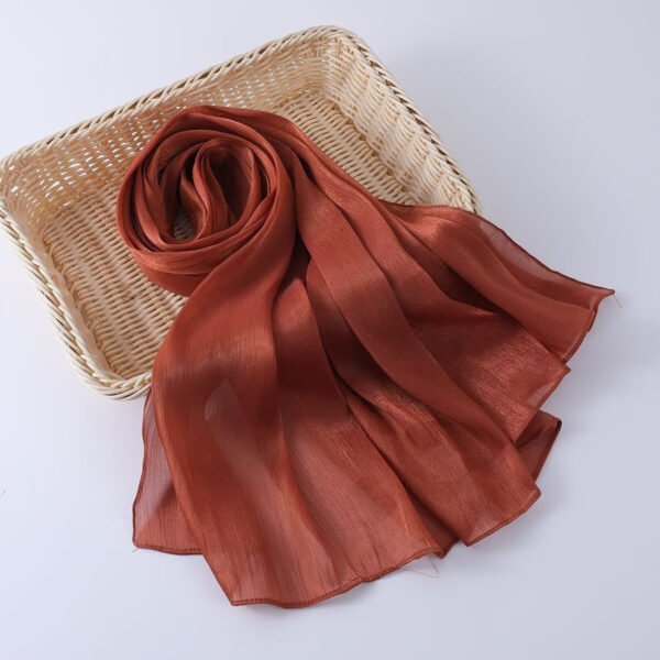 Women's Shiny Silk Chiffon Island Wrinkle-Resistant Long Scarf - Image 30