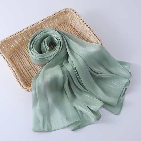 Women's Shiny Silk Chiffon Island Wrinkle-Resistant Long Scarf - Image 31