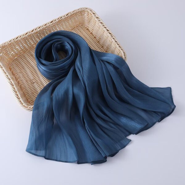 Women's Shiny Silk Chiffon Island Wrinkle-Resistant Long Scarf - Image 32