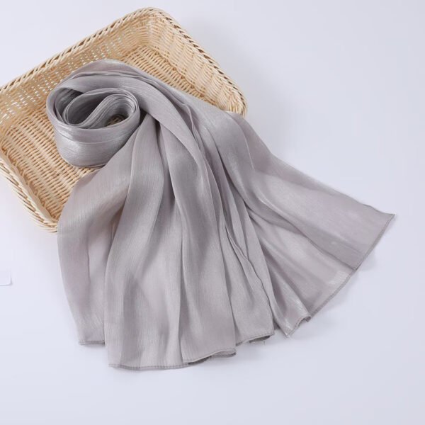 Women's Shiny Silk Chiffon Island Wrinkle-Resistant Long Scarf - Image 7