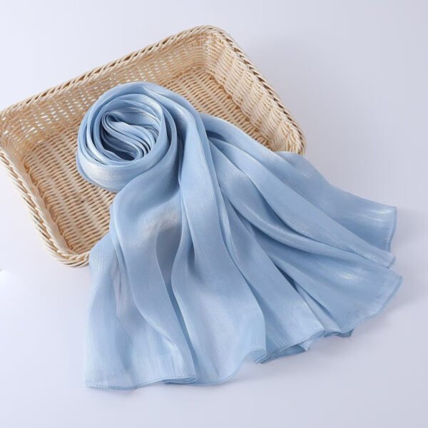 Women's Shiny Silk Chiffon Island Wrinkle-Resistant Long Scarf - Image 34