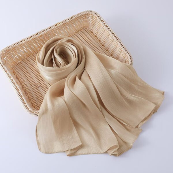 Women's Shiny Silk Chiffon Island Wrinkle-Resistant Long Scarf - Image 35