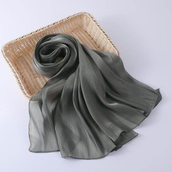 Women's Shiny Silk Chiffon Island Wrinkle-Resistant Long Scarf - Image 36