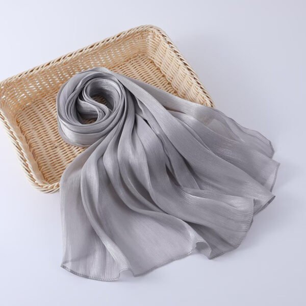 Women's Shiny Silk Chiffon Island Wrinkle-Resistant Long Scarf - Image 37