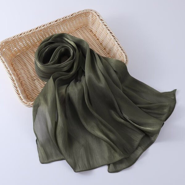 Women's Shiny Silk Chiffon Island Wrinkle-Resistant Long Scarf - Image 39