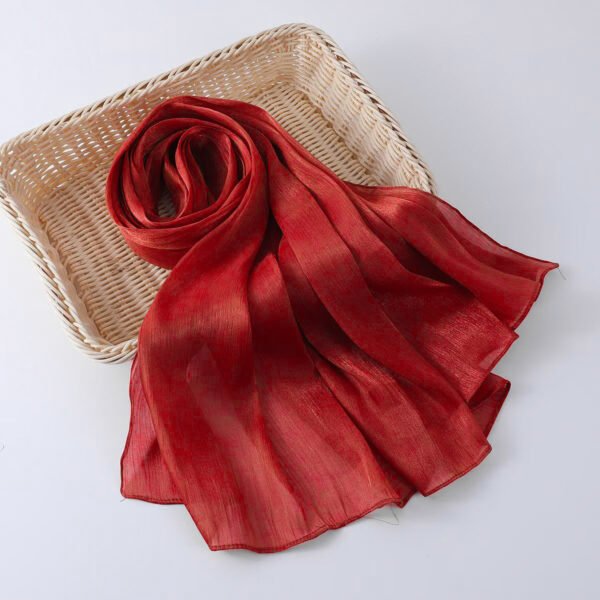 Women's Shiny Silk Chiffon Island Wrinkle-Resistant Long Scarf - Image 40