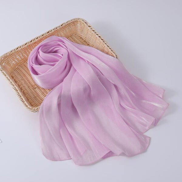 Women's Shiny Silk Chiffon Island Wrinkle-Resistant Long Scarf - Image 8