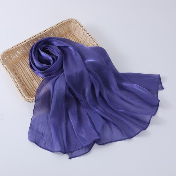 Women's Shiny Silk Chiffon Island Wrinkle-Resistant Long Scarf - Image 9