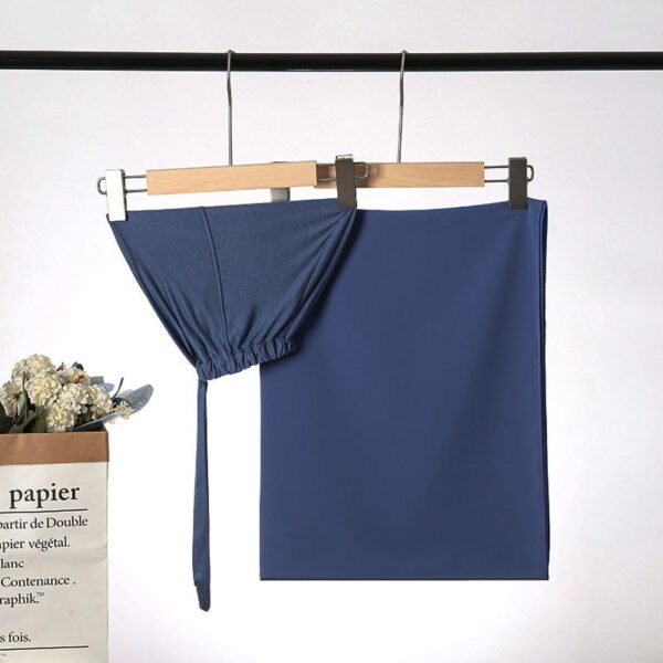 Adjustable small cap and long scarf set Breathable thin headscarf - Image 6